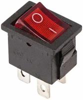 Выключатель клавишный Rexant красный с подсветкой