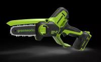 Цепная мини пила аккумуляторная Greenworks Арт. 2008207, 24V, 10см, без АКБ и ЗУ