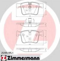 Колодки тормозные дисковые BMW 1 (F20) 125 d 08.2011- 1 (F20) 125 i 08.2011- 1 (F21) 125 d 12. ZIMMERMANN 251991951