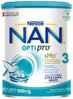 Смесь NAN (Nestlé) 3 Optipro с олигосахаридами 2'FL, с 12 месяцев, 800 г