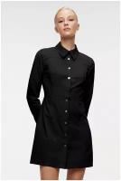 Платье-рубашка мини приталенное с длинными рукавами Befree 2311491576-50-XS черный размер XS