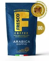 Кофе молотый в растворимом Fresco Arabica Doppio с добавлением молотого, мягкая упаковка, 190 г