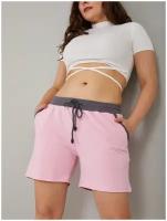 Шорты женские Алтекс на завязках с карманами розовые, размер 52