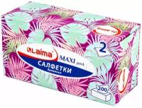 Салфетки косметические 200 шт. в картонном боксе 2-слойные, LAIMA 