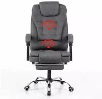 Кресло офисное с массажем, ткань, темно-серое