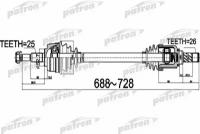 Вал приводной Patron PDS0529 для Renault Fluence, Megane III