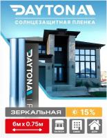 Пленка на окна солнцезащитная Синяя 15% (6м х 0.75м) DAYTONA. Архитектурная зеркальная самоклеющаяся тонировка для окон с функцией светоотражения и защиты от тепла