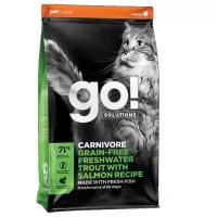 GO! Solutions Беззерновой для Котят и Кошек: Форель, Лосось (GO! CARNIVORE GF Freshwater Trout + Salmon Recipe for cats 45/18) Годен до 24.07.2024г 7.3кг