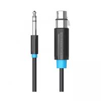 Кабель Vention Jack 6.5 mm M - XLR F (BBEB), 2 м, 1 шт., черный