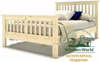 Кровать полутороспальная 1200х2000 с изножьем из массива дерева Прованс