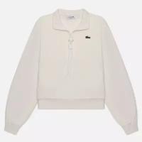 Женская толстовка Lacoste Oversize High Neck Zipped Fleece белый, Размер L