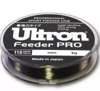 Монофильная леска для рыбалки ULTRON Feeder PRO 0,40 мм, 16,0 кг, 100 м, черная, 1 штука
