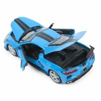 Maisto Машинка металлическая Chevrolet Corvette Stingray Coupe (High Wing) 2020, 1:18, синяя