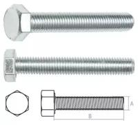 Болт М8х70 мм шестигр цинк, кл. пр. 5.8, DIN 933 (20 кг) STARFIX (SM-15523-20)