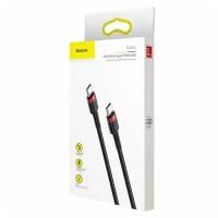 Кабель Baseus Cafule PD2.0 60W flash charging USB For Type-C cable (20V 3A)1m CATKLF-G91, черный с красным