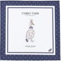 Салфетка family farm,40х40см, 100 проц хлопок, белый,твил, Santalino (176656)