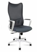 Кресло офисное Wave white/белый пластик/серая сетка/серая ткань