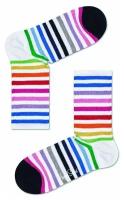 Носки унисекс Rainbow Stripe 3/4 Crew Sock с цветными полосками (белый / 25)