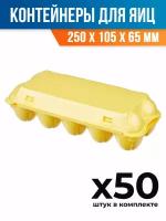 (50 шт.) - Контейнер-упаковка (лоток) для яиц, 250x105x65 мм, ВПС (ПОС27861_50)