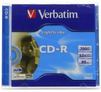CD-R 700Mb 80min Verbatim 52x, LightScribe, jewel