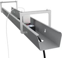 Кабель канал под стол на подвесах /лоток для проводов для стола/ органайзер для кабелей VARTEX КBK-1000GR, длина 1000 мм, цвет серый