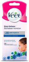 Veet Восковые полоски Easy Gelwax с миндальным маслом и ароматом василька для чувствительной кожи лица