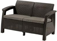 Диван Keter Corfu Love Seat, 128 x 70 x 79 см, коричневый