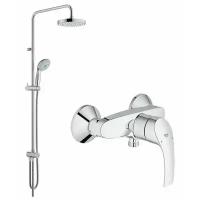 Смеситель с душевой лейкой Grohe New Tempesta 200 124410, хром хром 1500 мм