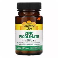 Country Life Zinc Picolinate 25 mg - Пиколинат цинка 100 таблеток