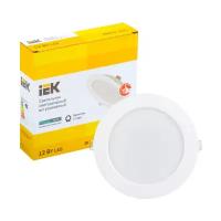 Светильник IEK LDVO0-1613-12-4000-K01, LED, 12 Вт, 4000, нейтральный белый, цвет арматуры: белый, цвет плафона: белый