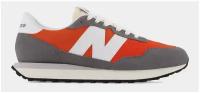 Кроссовки New Balance, демисезон/лето, натуральная замша, размер 8 US, серый, оранжевый