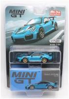 Модель коллекционная Mini GT 1:64 Porsche 911 GT2 RS Miami Blue
