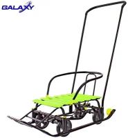 Снегомобиль Snow Galaxy Black Auto лимонные рейки на больших мягких колесах