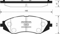 Колодки тормозные передние (дисковые) Sangsin Brake SP1159