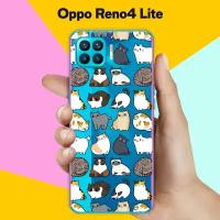Силиконовый чехол на Oppo Reno4 Lite Коты / для Оппо Рено 4 Лайт