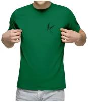 Мужская футболка «ласточка графика» (S, зеленый)