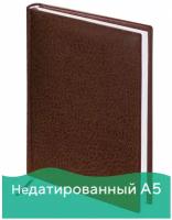 Ежедневник-планер (планинг) / записная книжка / блокнот недатированный формат А5 138x213 мм Brauberg Profile, балакрон, 136 листов, коричневый