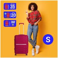 Чемодан SUPRA LUGGAGE, 35 л, размер S, фиолетовый, бордовый