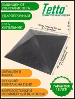 Колпак на столб забора полимерпесчаный Тетто Элит Чешуя 385х385 (1,5 кирпича), Черный