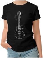 Женская футболка «Гитара электронная белая»