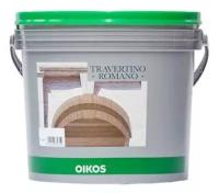 Декоративное покрытие Oikos Travertino Romano, белый, 5 кг