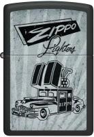 Оригинальная бензиновая зажигалка ZIPPO Classic 48572 Car Design с покрытием Black Matte - Автомобиль ZIPPO