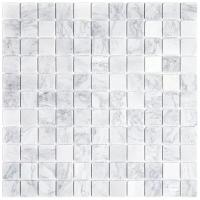 Мозаика из мрамора Natural Mosaic 4M088-26T-(Carrara) 4 мм белый светлый квадрат матовый