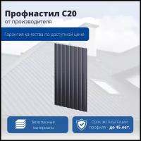 Профнастил С20 1150/1100x0,3 мм, 8019 серо-коричневый глянцевый, м2