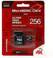 Карта памяти Qumo MicroSDXC 256Gb 90/70 МБ/с UHS-I + ADP (QM256GMICSDXC10U3)