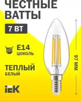 Лампа светодиодная IEK LLF-C35-7-230-30-E14-CL, E14, C35