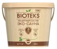 Защитный состав Bioteks Эко-сауна, полуматовый, бесцветный, 0,9 л