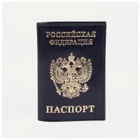 Обложка для паспорта, тиснение фольга, герб, гладкий