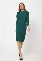 Трикотажное платье-футляр женское Винченса МадаМ Т приталенное Зеленого цвета 56 размера
