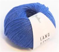 Пряжа Lino Lang Yarns (Лино), 100%лен, цвет 34 синий, 50гр/110м, 1 моток